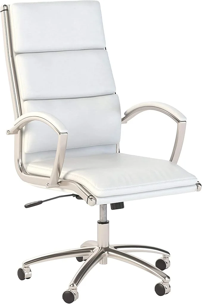 5. Bush Business Furniture High Back Leather Executive Office Chair in White