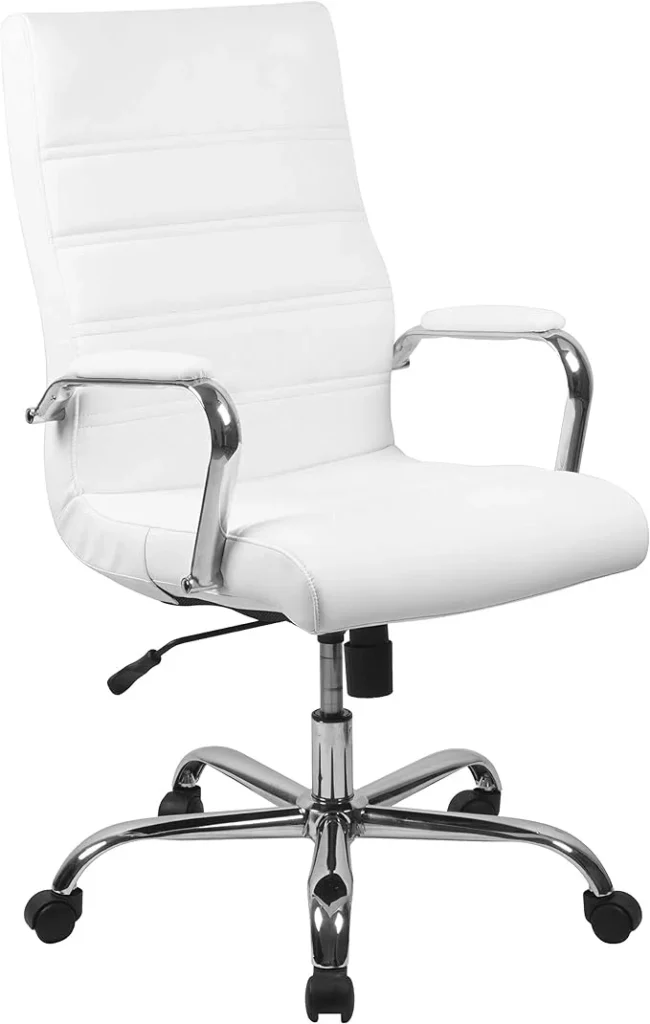 LUXMOD White and Gold Office Chair